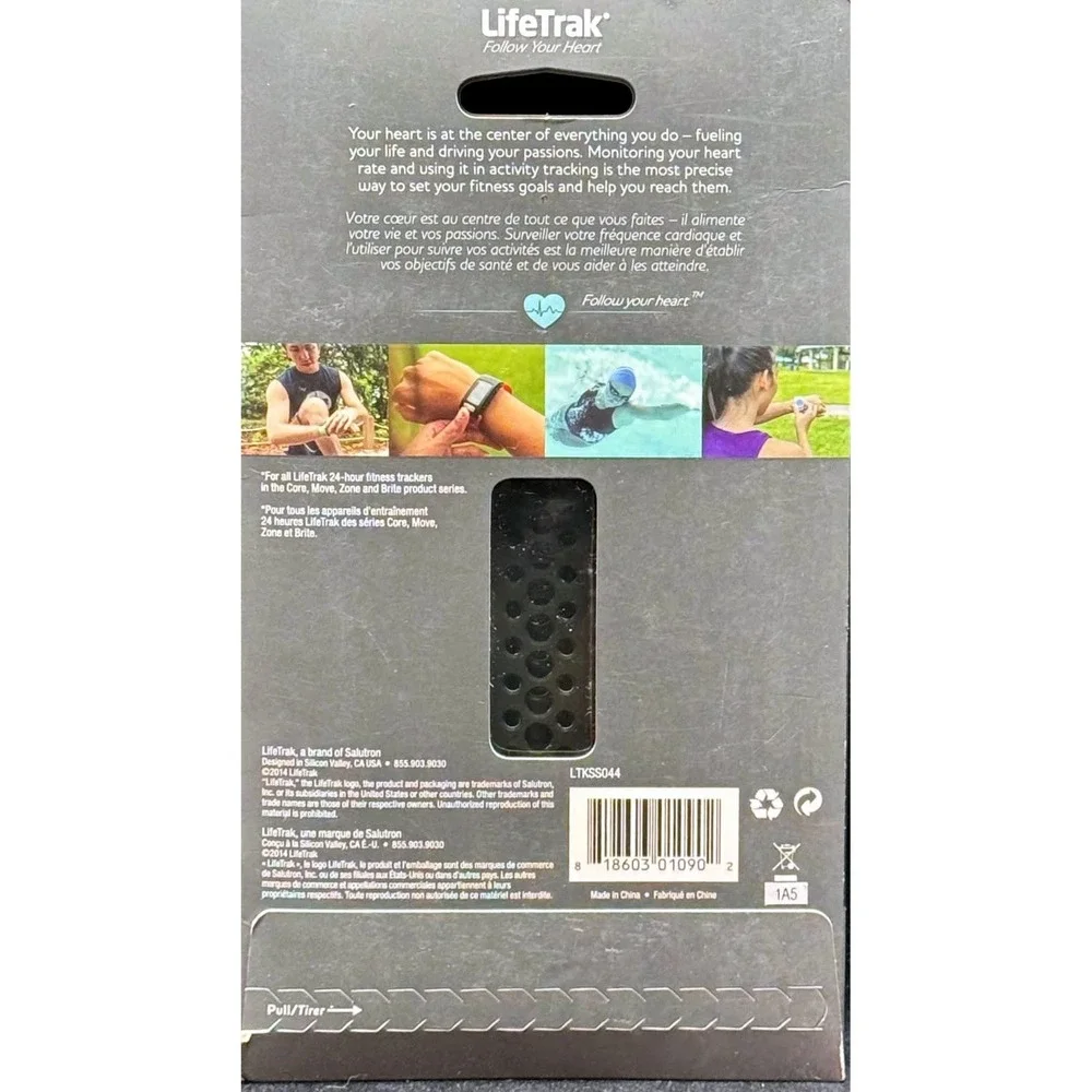 LifeTrak Comfort Fit Band Gray Fitness Tracker Watch Strap One Size New